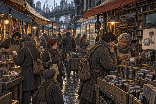 Scene featuring Damir Vez: right foreground, customer with back turned