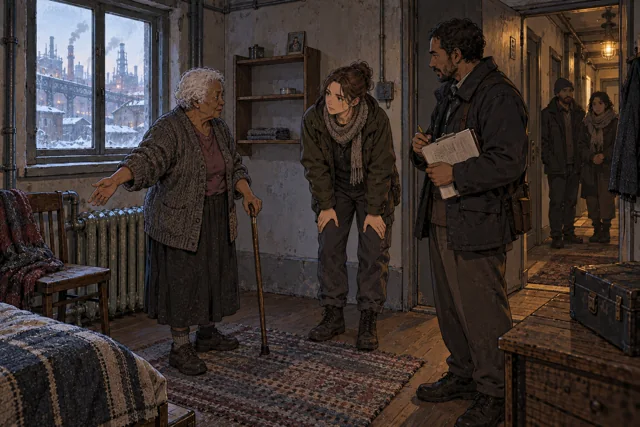 Scene featuring Hedda Vorn: left, indicating the place for her chair